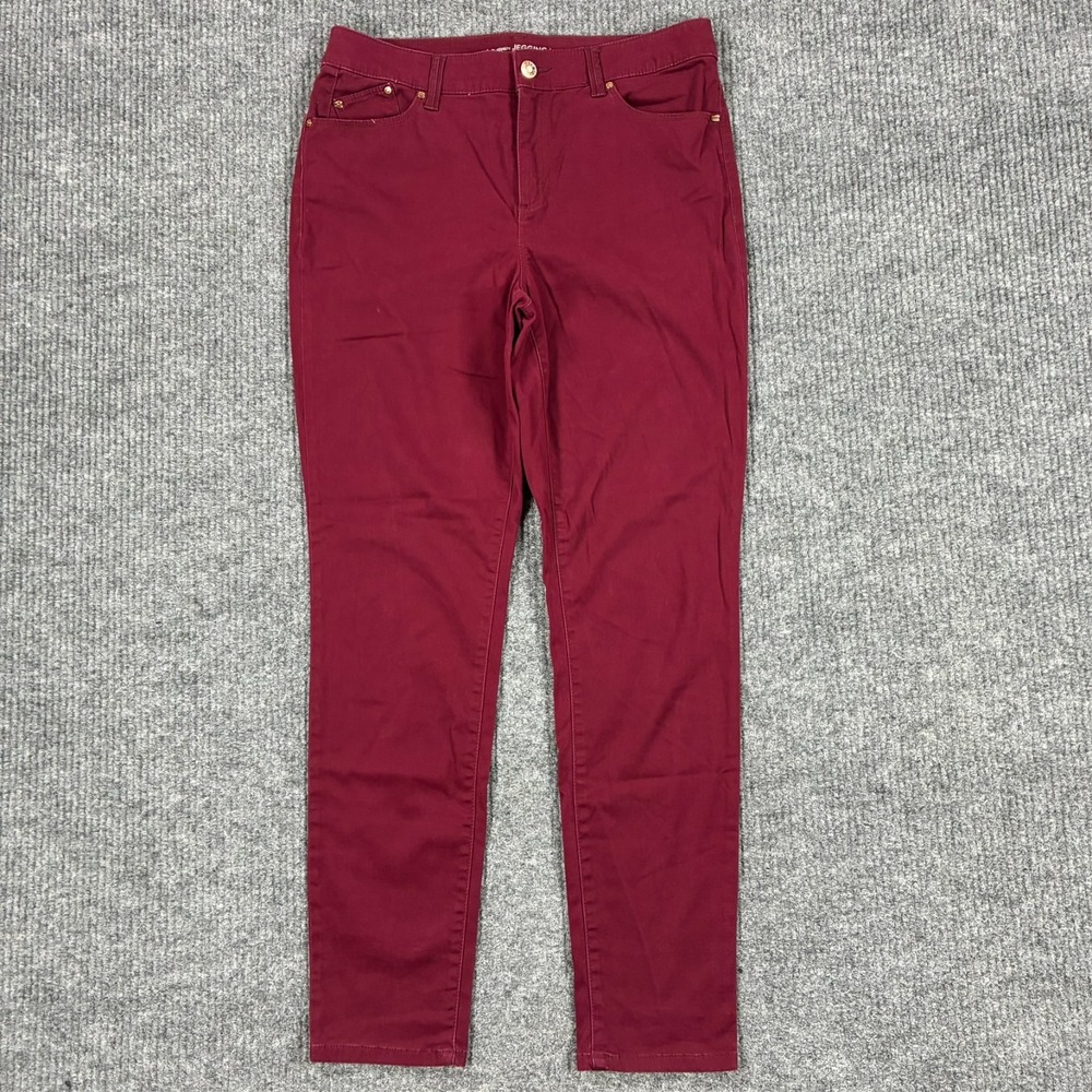 Chico's The Platinum Jegging Womens Size 1 Burgundy Stretch Skinny Jeans